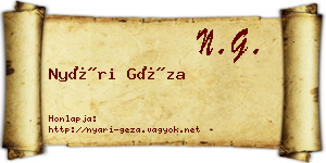 Nyári Géza névjegykártya